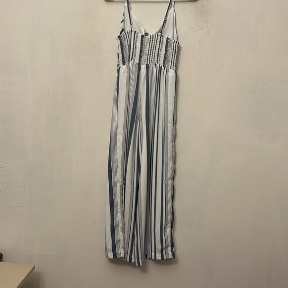Japna blue white striped spaghetti strap jumpsuit Size S EUC - Picture 6 of 8